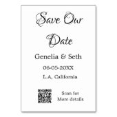 日付を保存 シンプル ミニマル QRコード 詳細 テーブルナンバー (裏面)