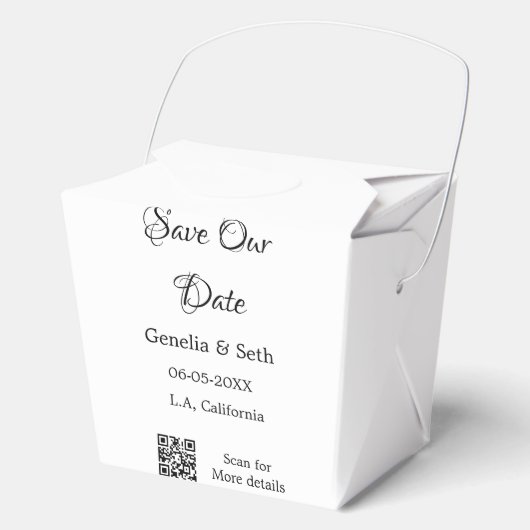 日付を保存 シンプル ミニマル QRコード 詳細 フェイバーボックス (正面)