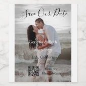 日付を保存 シンプル ミニマル QRコード 詳細 ワインラベル (シングルラベル)