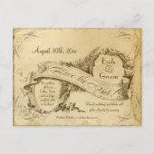 日付を保存 – ティーステンドヴィンテージウェディング1 案内ポストカード (正面)