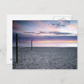 日付を保存 ビーチの夕日 ポストカード (正面/裏面)