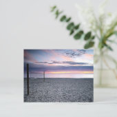 日付を保存 ビーチの夕日 ポストカード (スタンド正面)