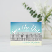 日付を保存 ビーチハウス 海辺のポストカード イギリス 案内ポストカード (スタンド正面)