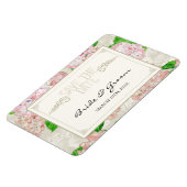 日付を保存，ピンクアジサイのレースフローラ フォーマル マグネット (左側)