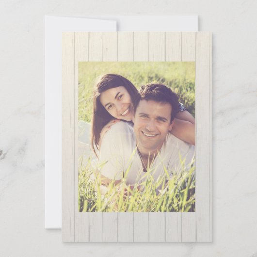 日付を保存 フォトレース ピンクハイドランジア 木製フェンス セーブザデート (裏面)