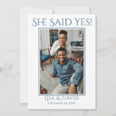 日付を保存 フォト ウェディング アナウンス ブルー セーブザデート (正面)