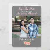 日付を保存 フラワービブリオ写真 招待状 (裏面)