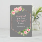 日付を保存 フラワービブル写真 招待状 (スタンド正面)