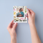 日付を保存 フラワーフレーム 予算 QRコード 写真 チラシ (手)