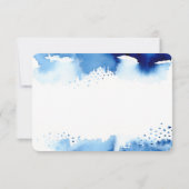 日付を保存（ユダヤ教の）バル・ミツバーモダン星青色の水色 サンキューカード (裏面)