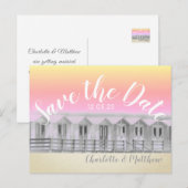 日付を保存 夕焼けのビーチハウス 海辺のポストカード 案内ポストカード (正面/裏面)