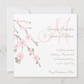 日付を保存 桜の花のモノグラム セーブザデート (裏面)