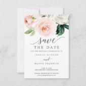 日付を保存 – 私たちの救日付 – 赤い開花 招待状 (正面)