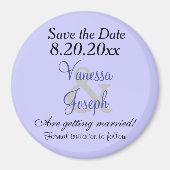 日付を保存 紫色の花 マグネット (正面)