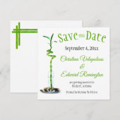 日付を保存 結婚のお知らせ ラッキーバンブー 案内状 (正面/裏面)