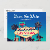 日付を保存 – 美しいレトロラスベガス写真 案内ポストカード (正面/裏面)