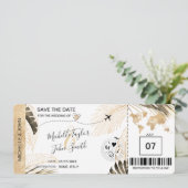 日付を保存 航空券 世界地図 ビーチを救え   招待状 (スタンド正面)