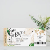 日付を保存 航空券 世界地図 ビーチ 招待状 (スタンド正面)