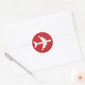 日付を保存 航空機 ハート ウェディング カスタム ラウンドシール (封筒)