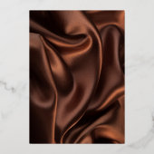 日付を保存 茶色のシルク背景 箔招待状 (裏面)