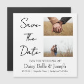 日付を保存 薄型マグネットカード フォト マグネット招待状 (正面/裏面)