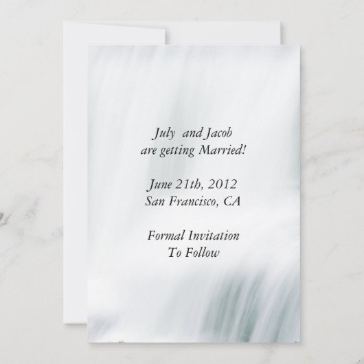 日付を保存 蝶と滝のウェディング 招待状 (裏面)