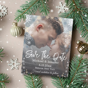 日付を保存，雪結婚片の写真の招待