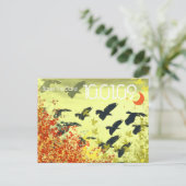 日付を保存 – 鳥の葉の渦巻き 案内ポストカード (スタンド正面)