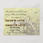 日付を保存 黄色と茶色のハート 案内ポストカード (裏面)