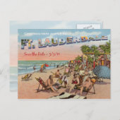 日付を保存 – Ft.ローダーデール 案内ポストカード (正面/裏面)