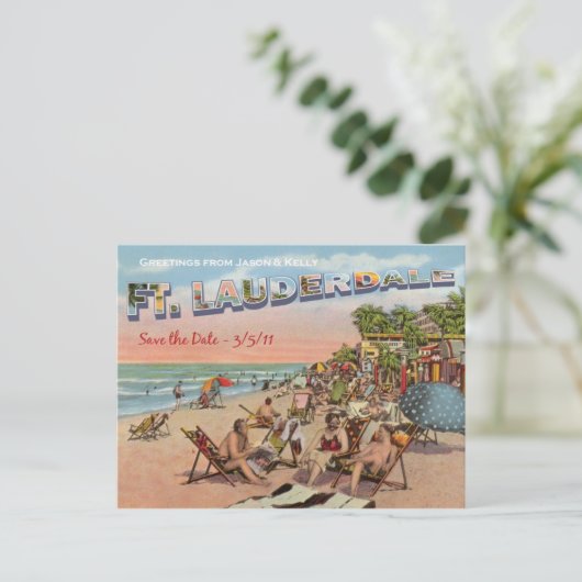 日付を保存 – Ft.ローダーデール 案内ポストカード (スタンド正面)