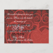 日付を保存Burgundyハート- 案内ポストカード (裏面)