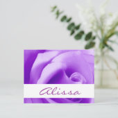 日付を保存Dreamy PurpleバラV22A 案内ポストカード (スタンド正面)