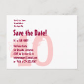 日付を保存FAB 40誕生日パーティーV09ワインレッド 案内ポストカード (裏面)