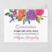 日付を保存Fiesta花ホワイトとフローラ 案内ポストカード (正面)