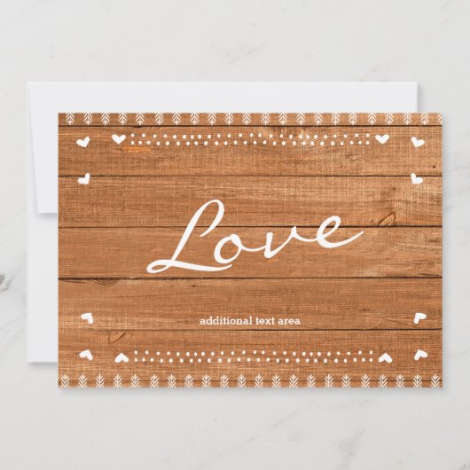 日付を保存Oak Woodフォト素朴招待状 セーブザデート (裏面)