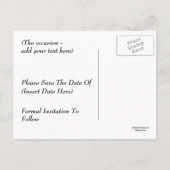 日付を保存Red Rosesハート花はがき 案内ポストカード (裏面)