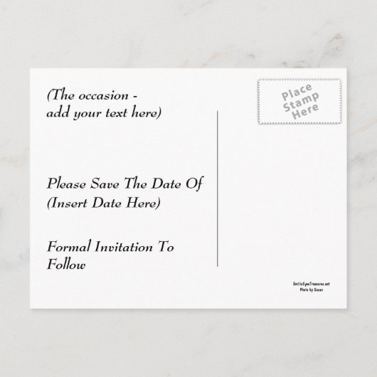 日付を保存Red Rosesハート花はがき 案内ポストカード (裏面)