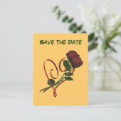 日付を保存Red Rosesハート花はがき 案内ポストカード (スタンド正面)