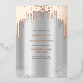 日付を保存Rosegoldグリッタードリップスシルバー 箔シーズンカード (正面)