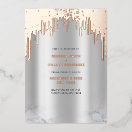 日付を保存Rosegoldグリッタードリップスシルバー 箔シーズンカード