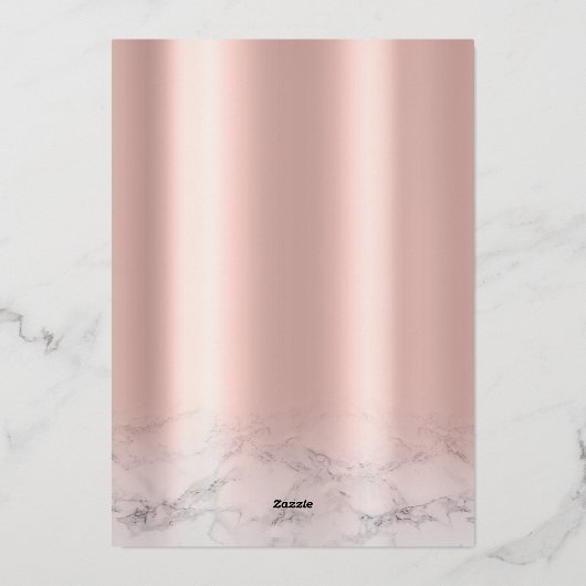 日付を保存Rosegold大理石のホイル実在カード 箔シーズンカード (裏面)