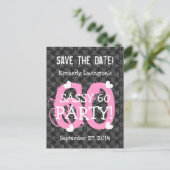 日付を保存SASSY 60誕生日パーティーV06A PINK 案内ポストカード (スタンド正面)