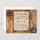 日付を保存Steampunk工業ヴィンテージギア 案内ポストカード (正面/裏面)