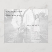 日付を保素朴存するWood Lightsフォト招待状 ポストカード (裏面)