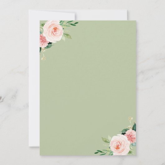 日付を変更するフロール結婚式招待状 招待状 (裏面)