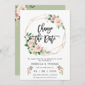 日付を変更するフロール結婚式招待状 招待状 (正面/裏面)