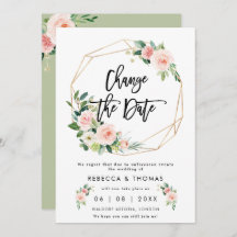 日付を変更するフロール結婚式招待状