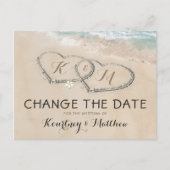 日付を変更する熱帯ビーチハートショア 案内ポストカード (正面)