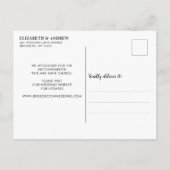 日付を変更する ミニマル モダン カリグラフィー 案内ポストカード (裏面)